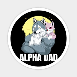 Alpha Dad With Girl Daughter Wolf Father'S Day Magnet